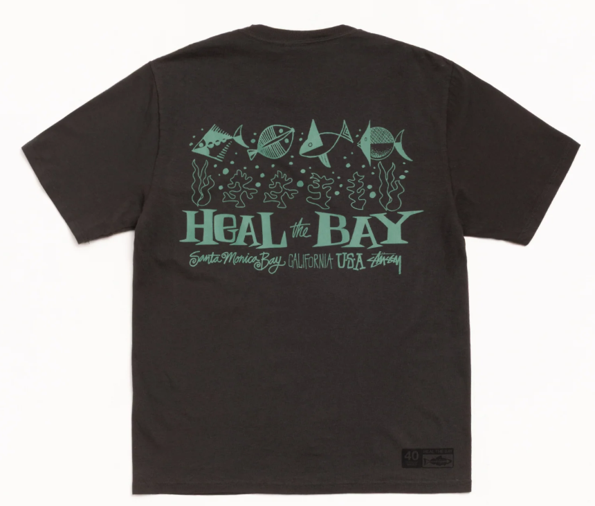Heal the bay Stussy black tee