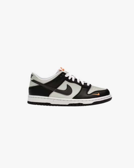 Nike Dunk Low Black Bright Mandarin Mini Swoosh (GS)