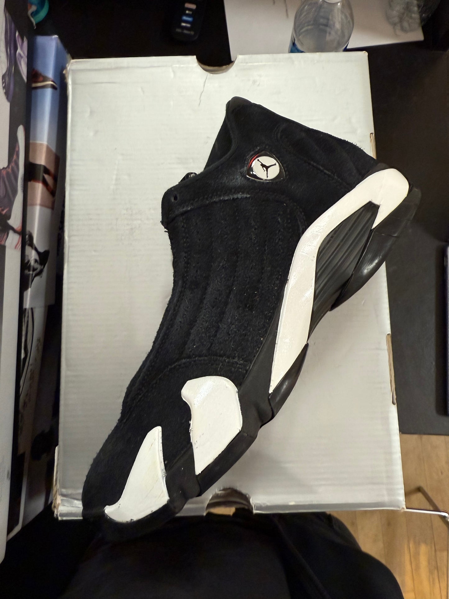 Pre owned jordan 14 black white