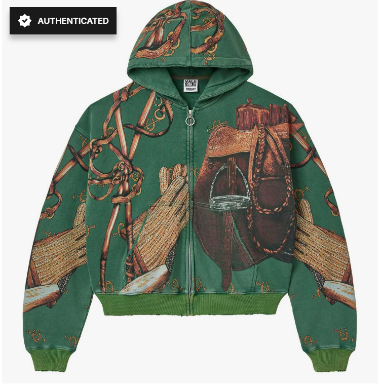 Vale Forever Heritage Zip Up Hoodie Green