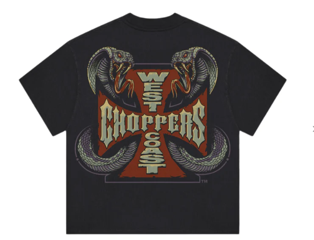 West Coast Choppers WEST COAST CHOPPERS TWIN COBRAS TEE BLACK