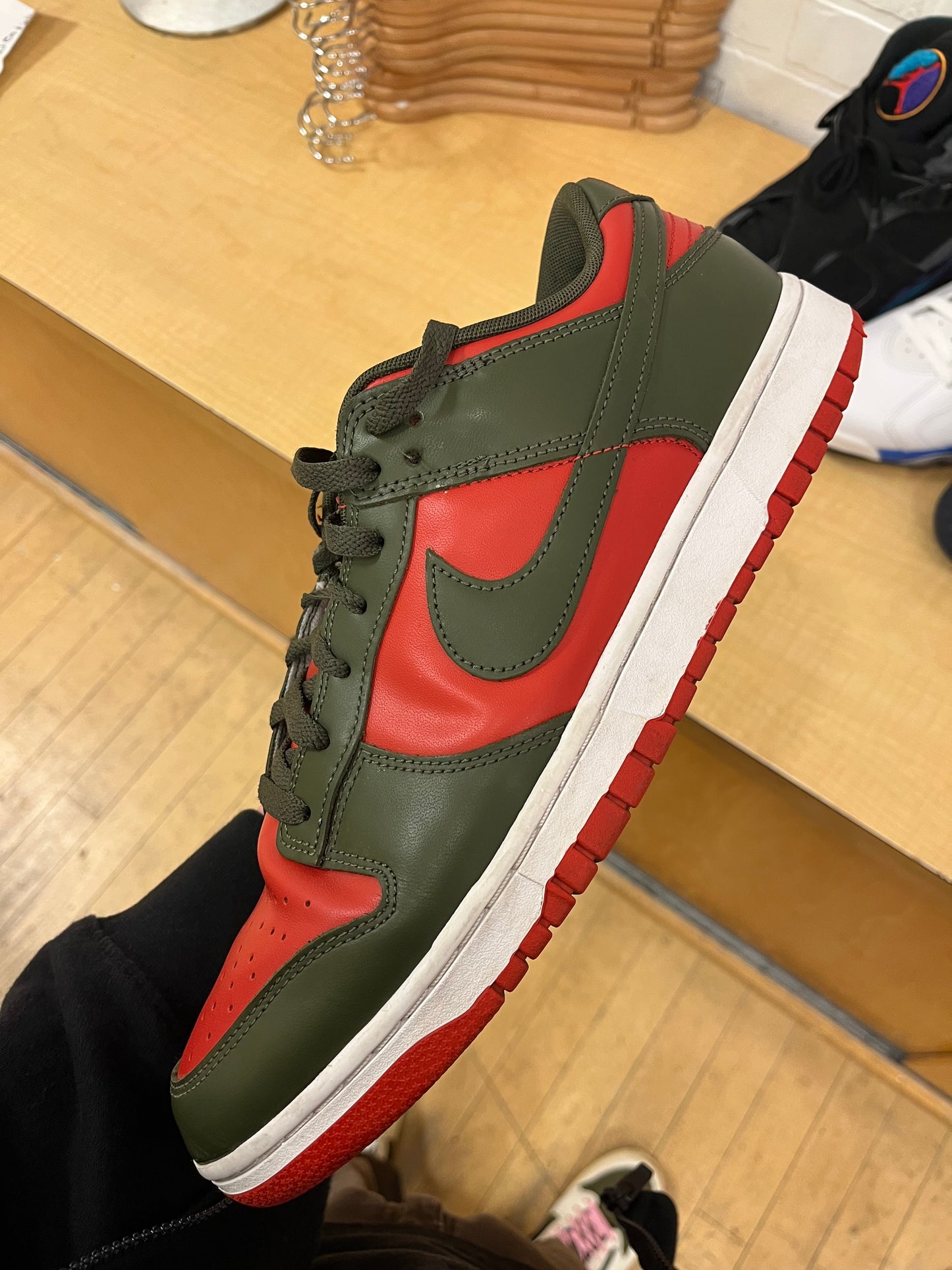 Pre-owned Nike Dunk Low Mystic Red Cargo Khaki